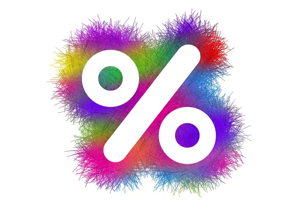 Symbole de pourcentage coloré — Photo