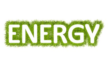 Enerji başlığı ile çim civarı