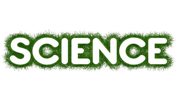 Titul věda s trávou okolo — Stock fotografie