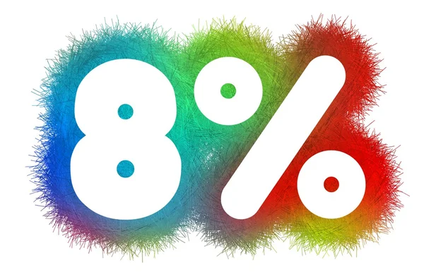8% — Fotografia de Stock