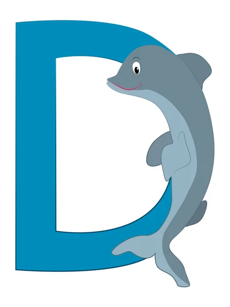 D-delfín — Vector de stock