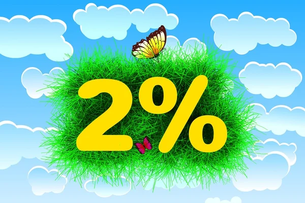 2% — Fotografia de Stock