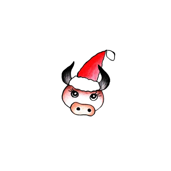 新年のイラスト キャラクター クリスマスカード アイコン — ストック写真