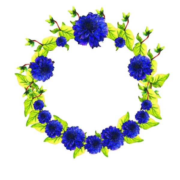 Ilustracja Wiht Akwarelowe Kwiaty Logo Malowanymi Kwiatami Piękne Kwiaty — Zdjęcie stockowe