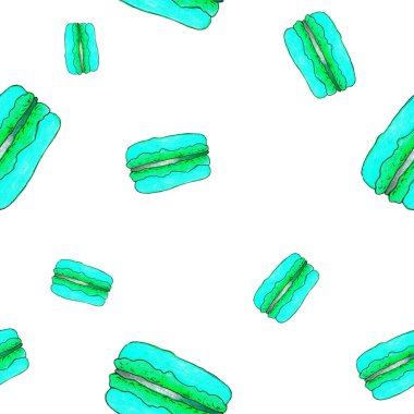 Tatlılar, kekler ve meyvelerle kusursuz desen