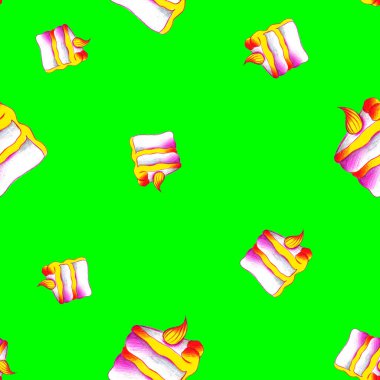 Tatlılar, kekler ve meyvelerle kusursuz desen