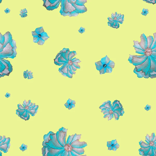 Sömlös blomma mönster, bakgrund med blommor — Stockfoto