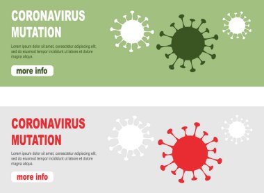 Coronavirus mutasyon taşıyıcı bayrak çizimi konsepti. COVID-19 'un 20A-EU1 mutasyonu. Coronavirus yeni mutasyon vektör çizimi. Yeni virüs mutasyonu tespit edildi.