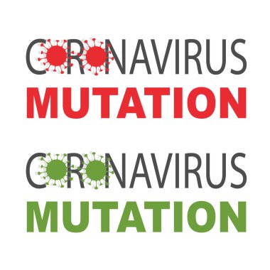 COVID mutasyon vektör sancak çizimi. COVID-19 Novel Coronavirus 'un 20A.EU1 covid mutasyonu. Pandemik Koruma Konsepti.