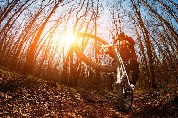 Fietser met de fiets — Stockfoto