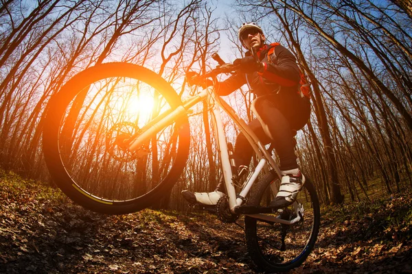 Fietser met de fiets — Stockfoto
