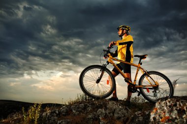 Mountain Bike cyclist riding outdoor clipart