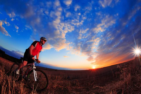 Mountain Bike ciclista equitazione all'aperto — Foto Stock