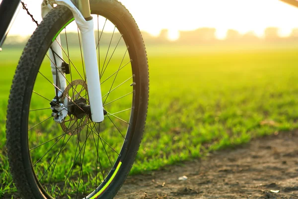 Cykel på en väg. resor-konceptet — Stockfoto
