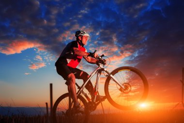 eylem freestyle dağ bisikleti oturumunda binici