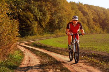 Binici Dağı'nda orman Bisiklet