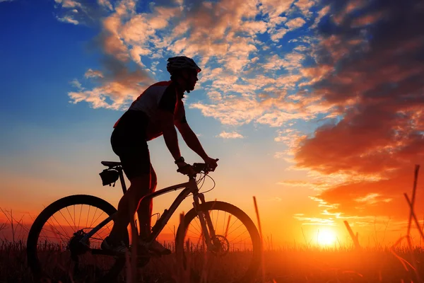 Motorista en otoño en una tarde soleada — Foto de Stock