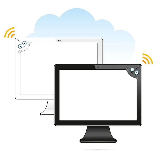 Bilgisayar ekran karakterler beyaz ve siyah