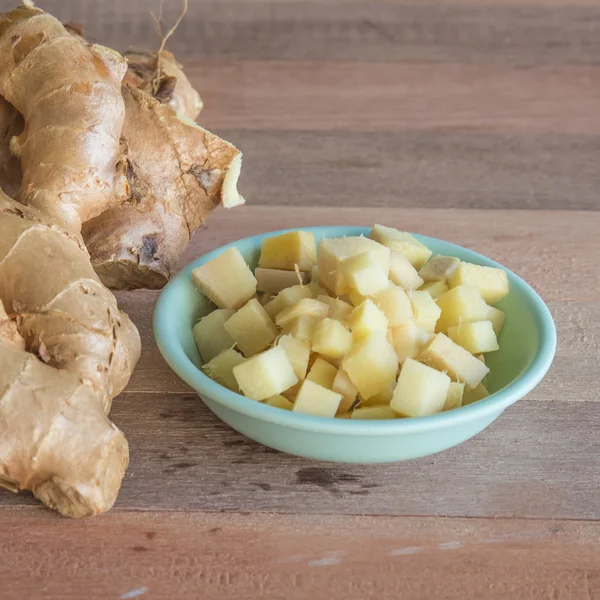 Ginger on a wooden table — Stock Photo, Image