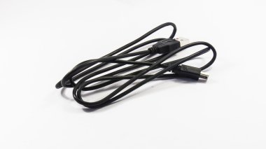 Sarmal siyah Usb kablosu