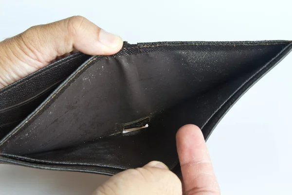 Tom plånbok och inga pengar — Stockfoto