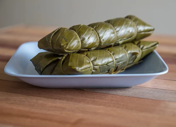 Sticky Rice and bananas — Stock Photo, Image