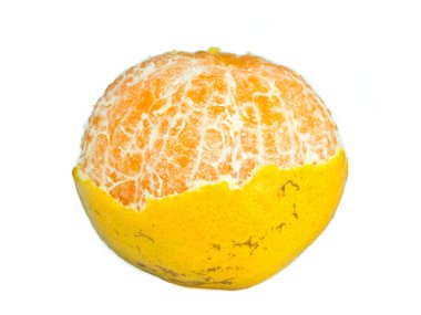 Turuncu Beyaz arka plan karşı kapalı soyulmuş 