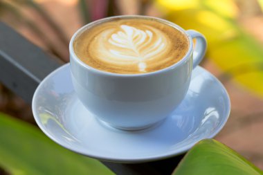 sıcak fincan kahve latte sanat çelik