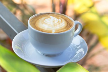 sıcak fincan kahve latte sanat çelik