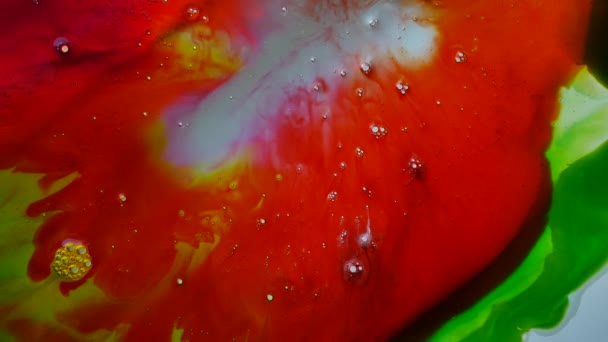 Vert et rouge couleur liquide fond abstrait — Video