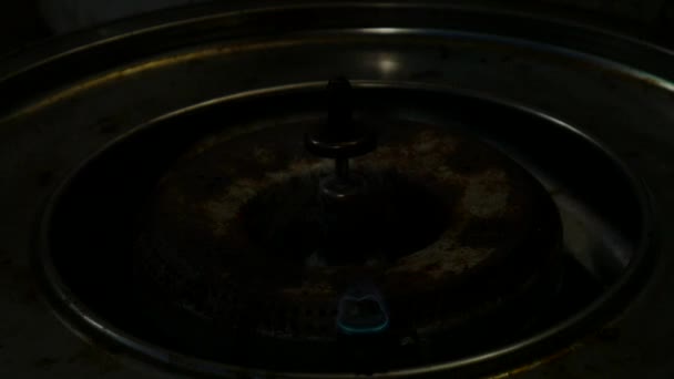 厨房煤气炉中的气体燃烧 — 图库视频影像