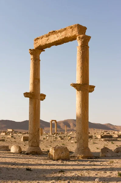 Palmyre Síria 2009 As ruínas de uma antiga cidade que data do período romano — Fotografia de Stock