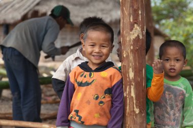 Luang Namtha Laos 12.24.2011 Kuzey Laos kabile bölgesinde çocuklar 