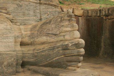 Polonnaruwa Sri Lanka Antik kalıntıları, uzanan Buda Heykeli