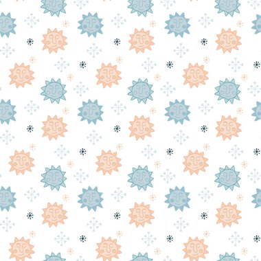 Mavi ve pembe güneşler sakin bir tonda