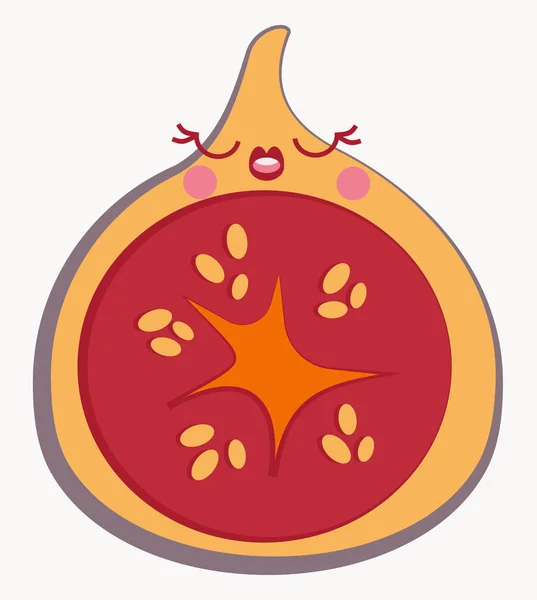 Figos Menina São Caráter Doce Fruta —  Vetores de Stock