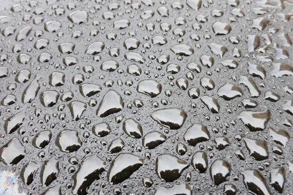 Drops Water Fresh Asphalt Road Gasoline Stains — Stock Photo, Image