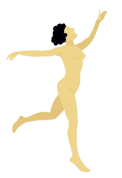 Naked Woman Running Fkk Culture — Stock Vector