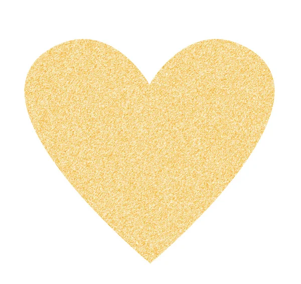 Golden Heart White Background — Stock Photo, Image