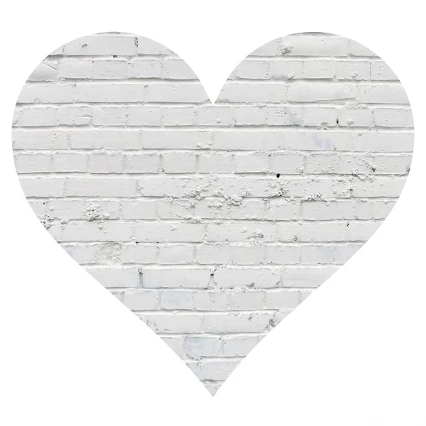 Heart White Bricks White Background — Stock Photo, Image