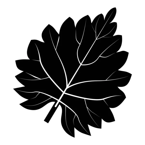 Černé Kopřivové Logo Zaoblenými Listy Žilkami — Stockový vektor
