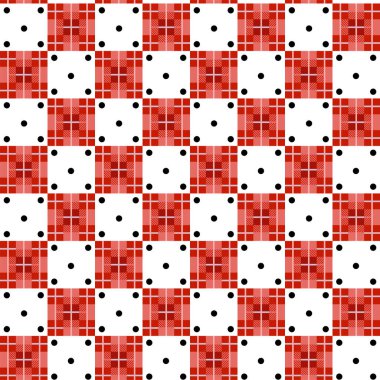 Kusursuz kareli desen ve siyah benekli noktalar