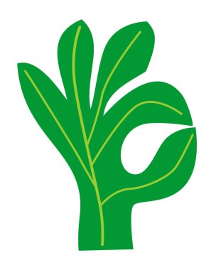 Sembollü logo. Yapraklardan yapılmış.