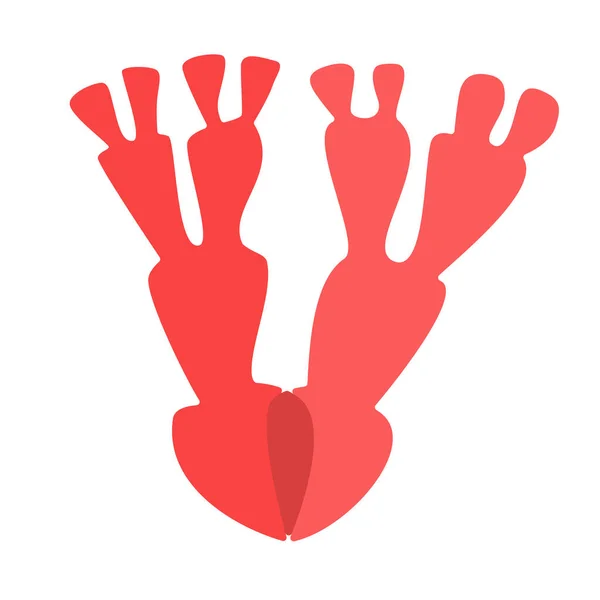 Κοραλλένια Κλαδιά Δύο Χρώματα Λογότυπο Εικονίδιο — Διανυσματικό Αρχείο