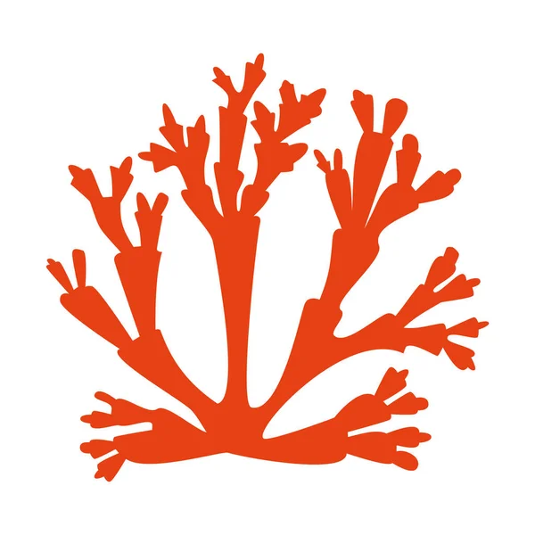 Vörös Korall Állatok Fehér Háttér Logó Ikon — Stock Vector