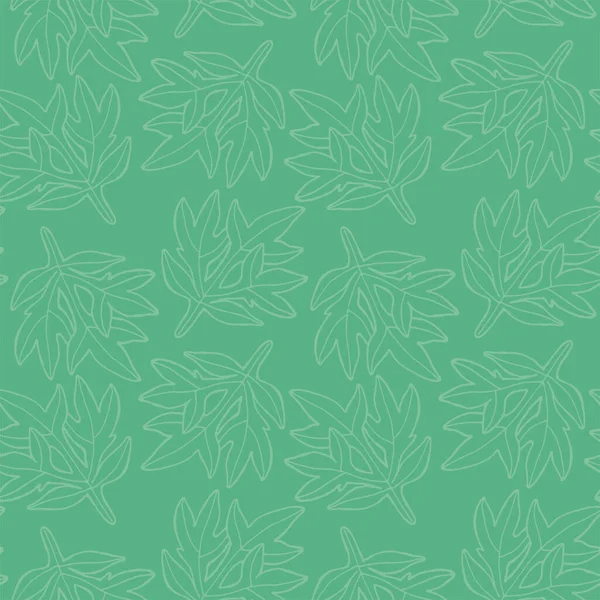 Motif Avec Des Feuilles Figuier Profilées Vert Est Sans Couture — Image vectorielle