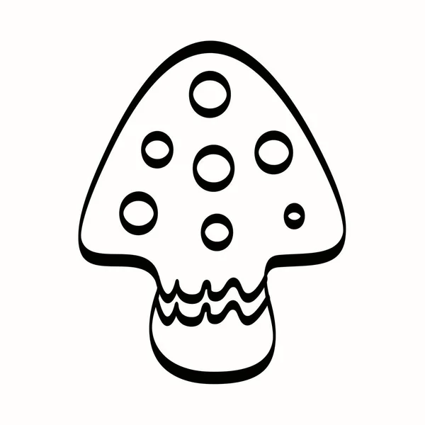 Contour Icon Mushroom Fly Agaric — Stock Vector