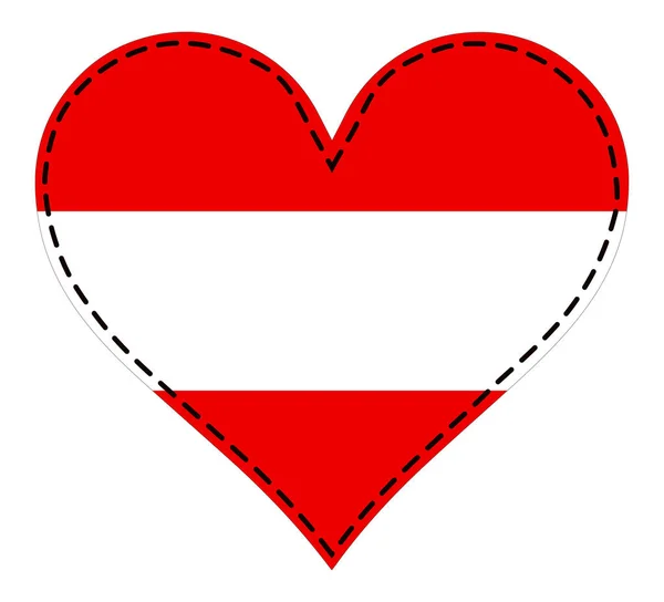 Corazón Patchwork Técnica Bandera Austria — Vector de stock