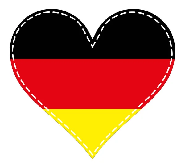 Corazón Técnica Patchwork Bandera Alemania — Vector de stock