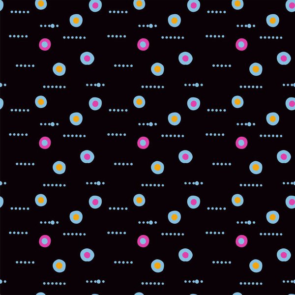 неоновая абстрактная бесшовная модель с кружками и точками польки